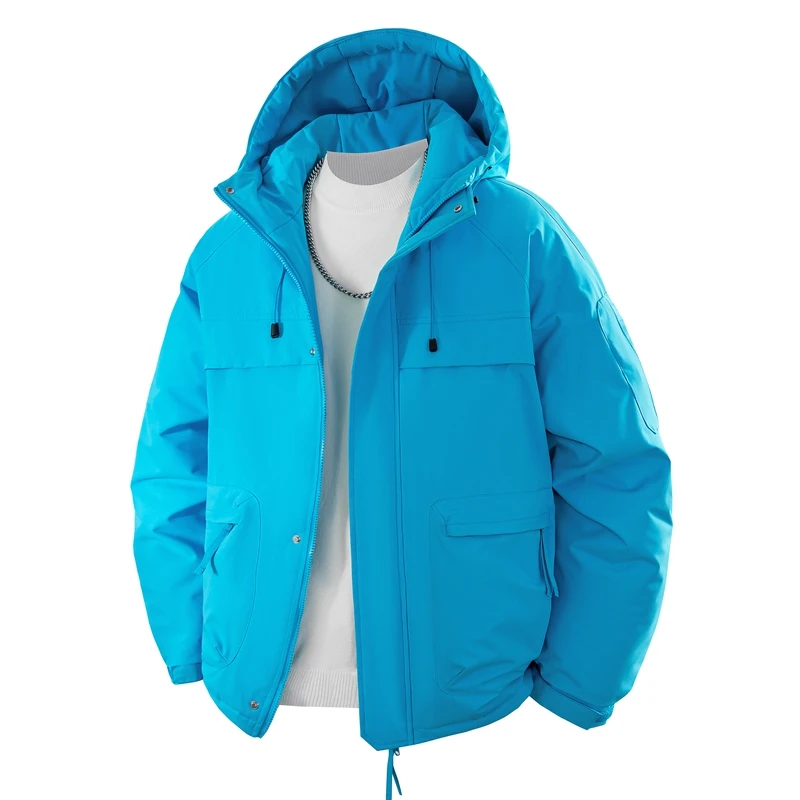 الرجال فضفاض مركب طبقة القطن بلون قمم الخريف الشتاء مواسم في الهواء الطلق سستة جيب عارضة سترة يندبروف معطف