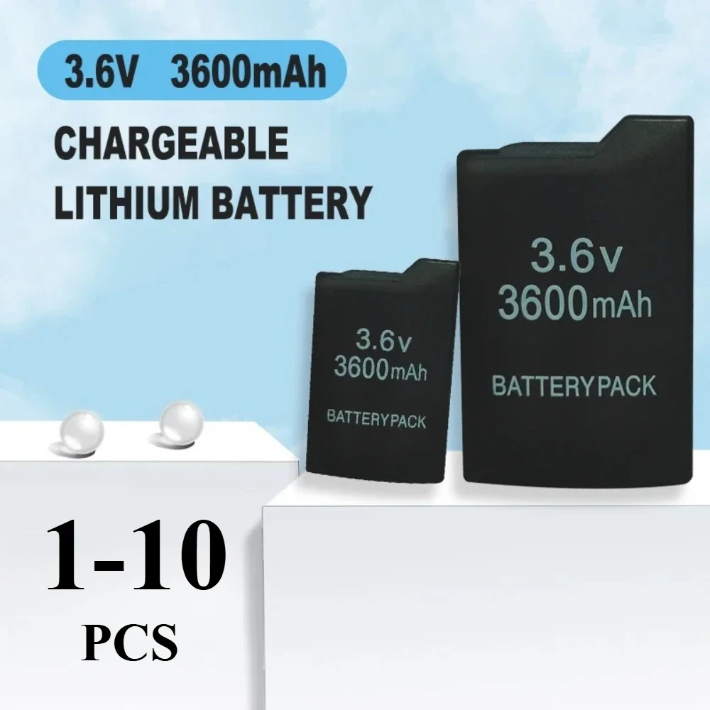 

1-10PCS 3.6V 3600mAh Lithium Rechargeable Batteries 3600mah Battery Pack for Sony PSP2000 PSP3000 PlayStation Gamepad