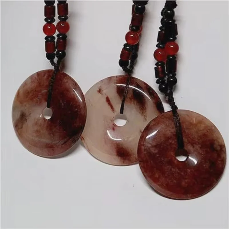 جديد الكوارتز اليشم السلامة المشبك قلادة مجوهرات اكسسوارات منحوتة باليد الحظ تميمة قلادة #4