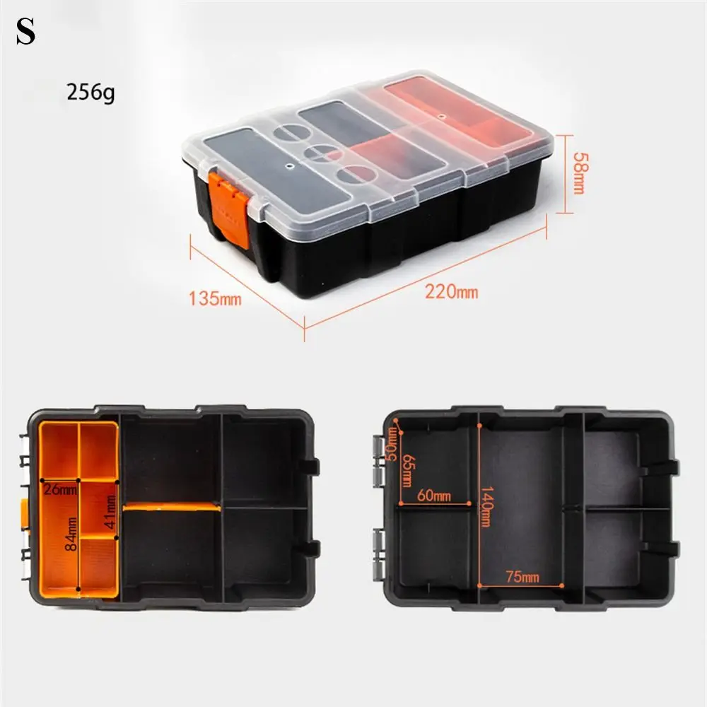 Plastic Multi-Grid Screwdriver Parts Toolbox Screw Storage Box Hardware Tool Repair Tool Box
