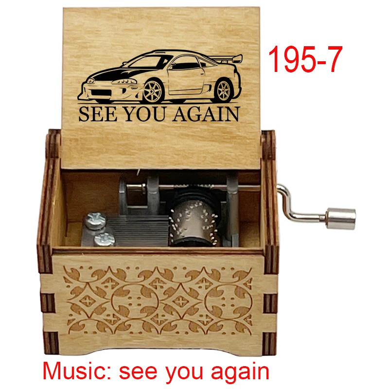 Wooden See You Again Music Box Famous Movie Theme Melody 18 Note Musical Movement Special Gift for Friends Lover Birthday Party
