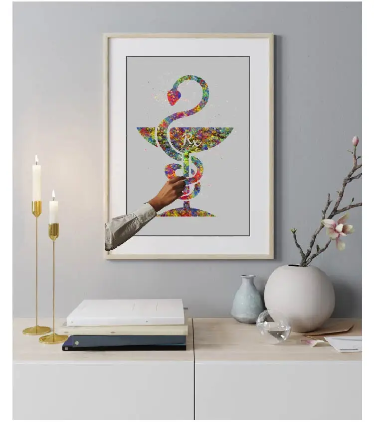 Human Anatomy Poster Prints Canvas Painting Medical Rx Caduceus Medicine Symbol Doctor Clinic Home Decoration