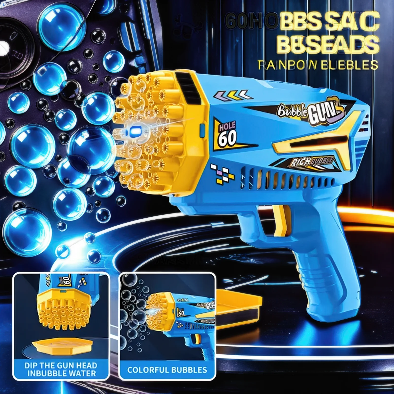 لعبة نفخ فقاعات الشاطئ للأطفال الأكثر مبيعًا في الصيف الأمريكي، مسدس لعبة الفقاعات المفضل للأولاد والبنات في الهواء الطلق، يجب اقتناؤه