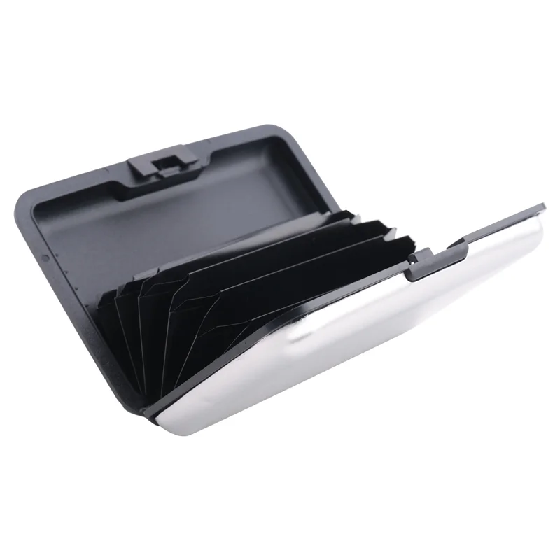 

Suitable 2X Aluminium Case Credit Card Holder Metal Wallet, One Size In Silver