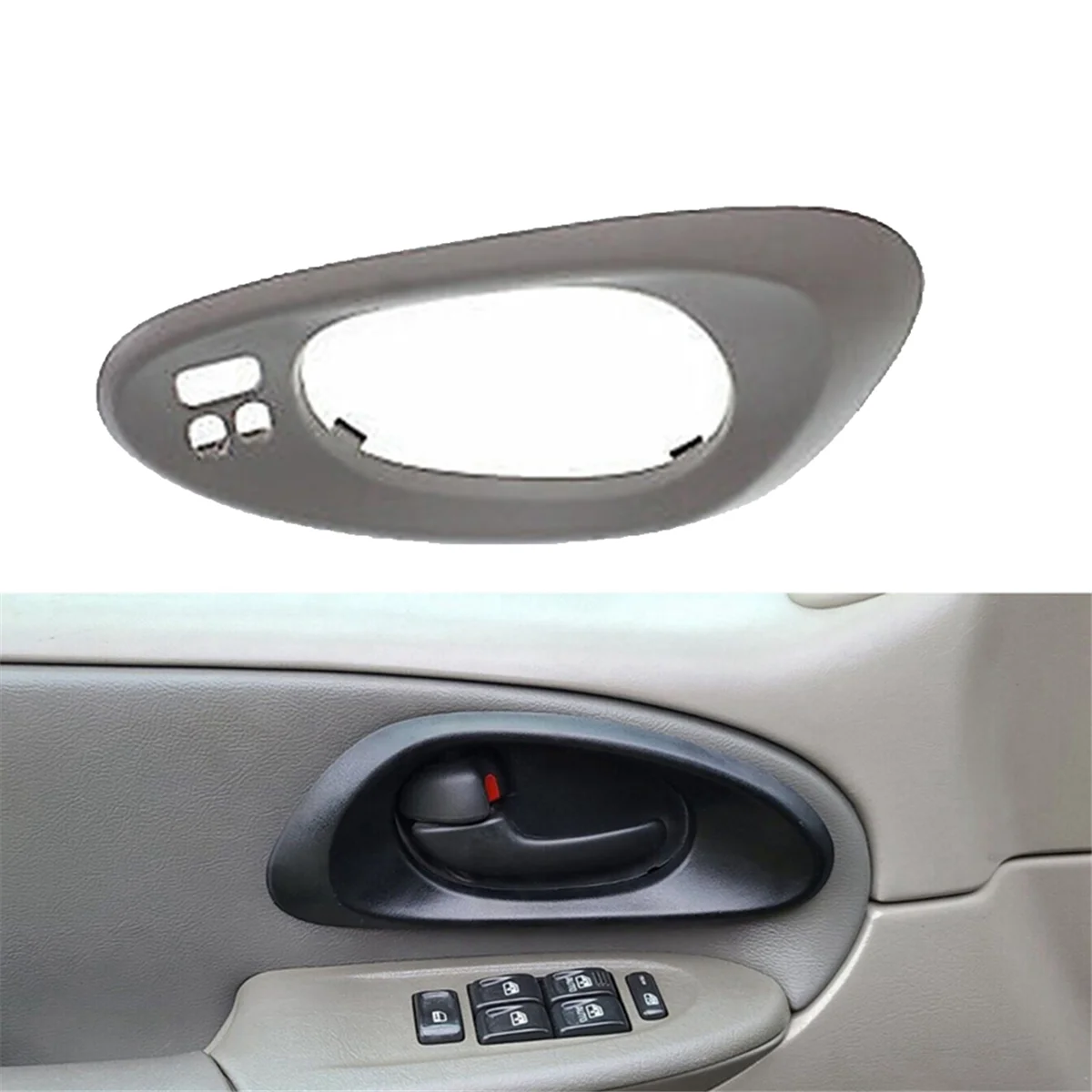 Front Driver Left Side Inside Door Handle Bezel Trim Gray 25894592 for Chevrolet Trailblazer 2002-2009