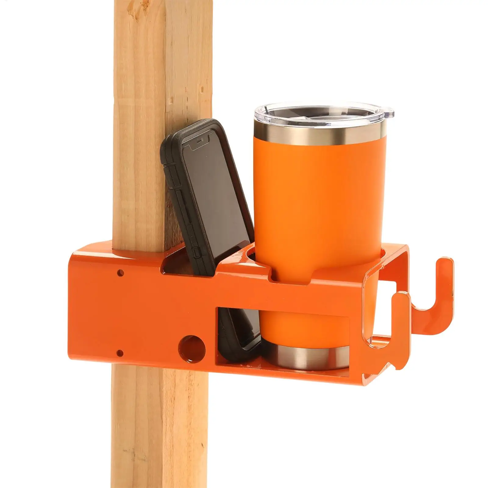 Jobsite Storage Rack Heavy-Duty Metal Hanger Stud Mounted Jobsite Rack for Garage Workshop Construction Site Drinks Smartphone