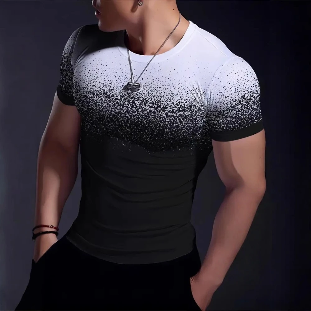 

Модная плотно облегающая быстросохнущая дышащая спортивная футболка для мужчин для бега и фитнеса с коротким рукавом, облегающий топ для отдыха и отдыха, пляжа