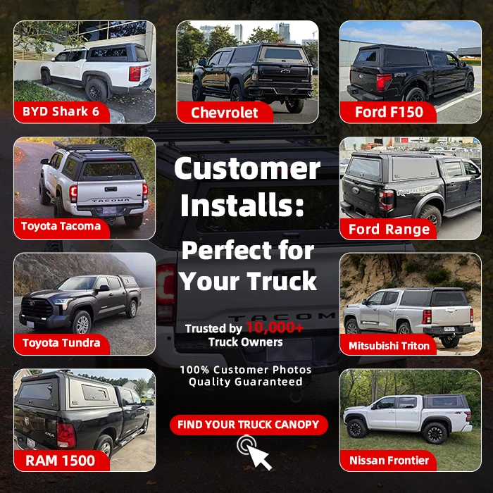 

KQX Trucks Hardtop Topper 4x4 Waterproof Hardtop High Cover Pickup Truck Canopy for Ford Maverick Chevy Colorado GMC Canyon