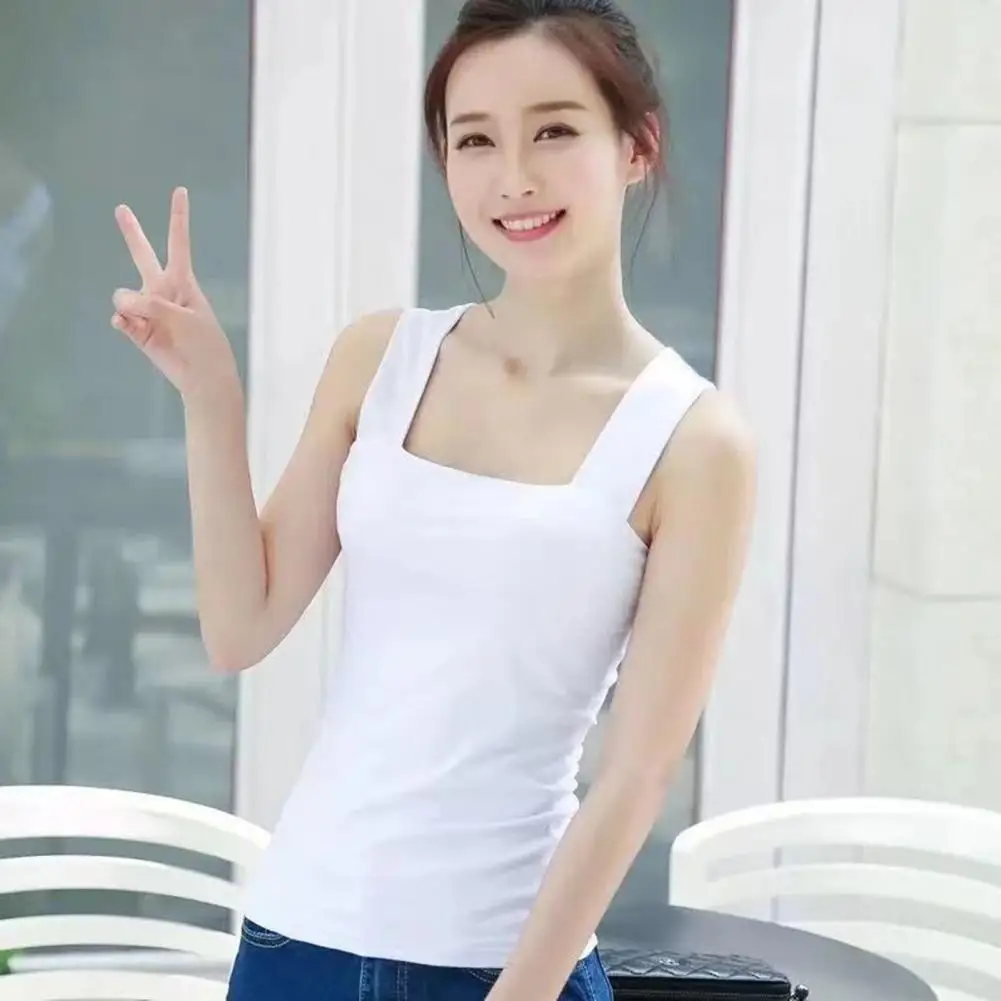 

Sling Tops Stylish Women's Tank Tops Suspender Style Square Collar Slim Fit Camisole Summer Bottoming Casual Basic Tops Wear