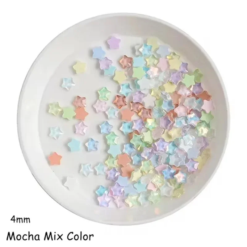 ​ ​ 100 pezzi carino mini moka stelle colorate 4 mm vetro piatto cristallo nail art strass decorazione unghie fai da te pietra ​