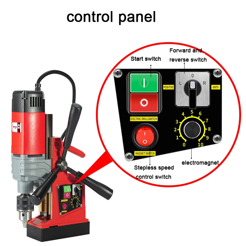 AX13/AX16 Magnetic Drill Press Electric Bench Drilling Rig Machine Multifunctional Magnetic Drill for Shipbuilding Steel Plate