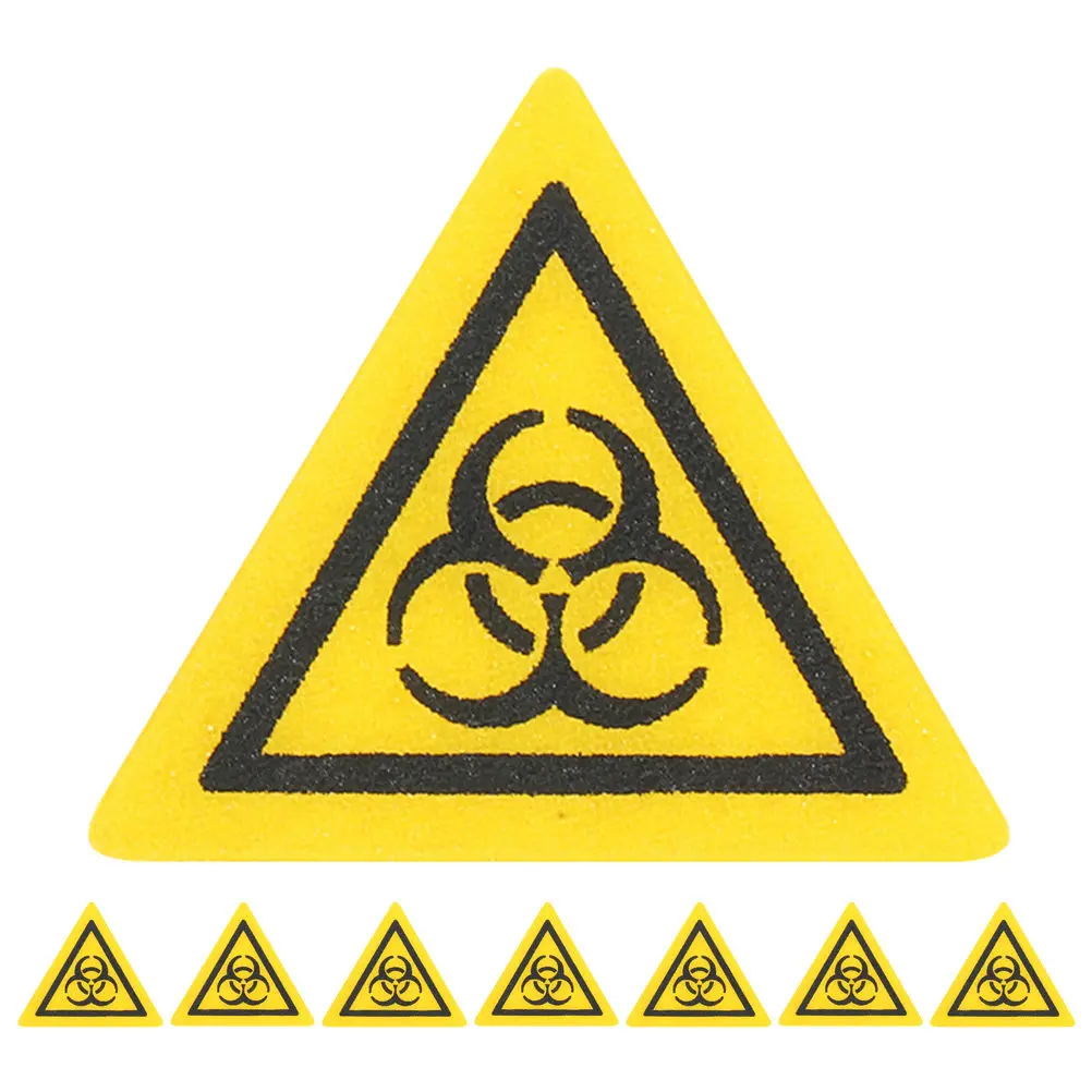 8Pcs Safety Stickers Biological Hazard Risk Warning Decals Lab Use Pc Material Excellent Adhesion Simple Design Secure Marking