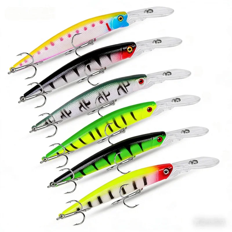 

Lure Minnow Bait6PCSInstallation 15.5g 14.5cm Floating bionic lure Blackfish All-Purpose Hard Bait Set