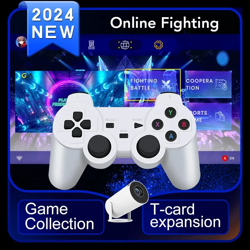 JoyStick da gioco con controller wireless doppio hy00 2.4G 4K 20000 giochi Gioco retrò da 64 GB per TV Box