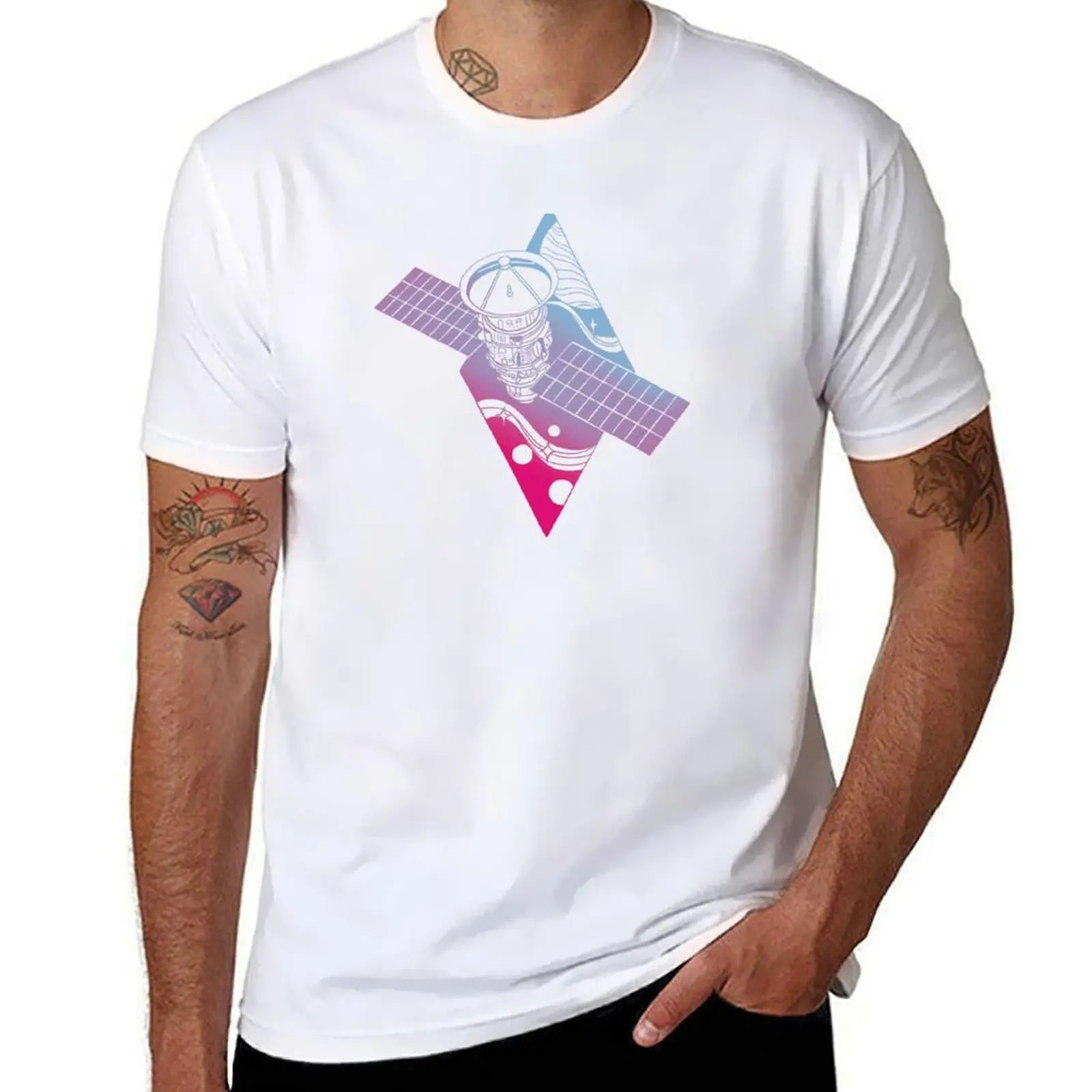 

Satellite Black T-Shirt man t shirt heavy cotton t shirts for man cotton T-Shirt