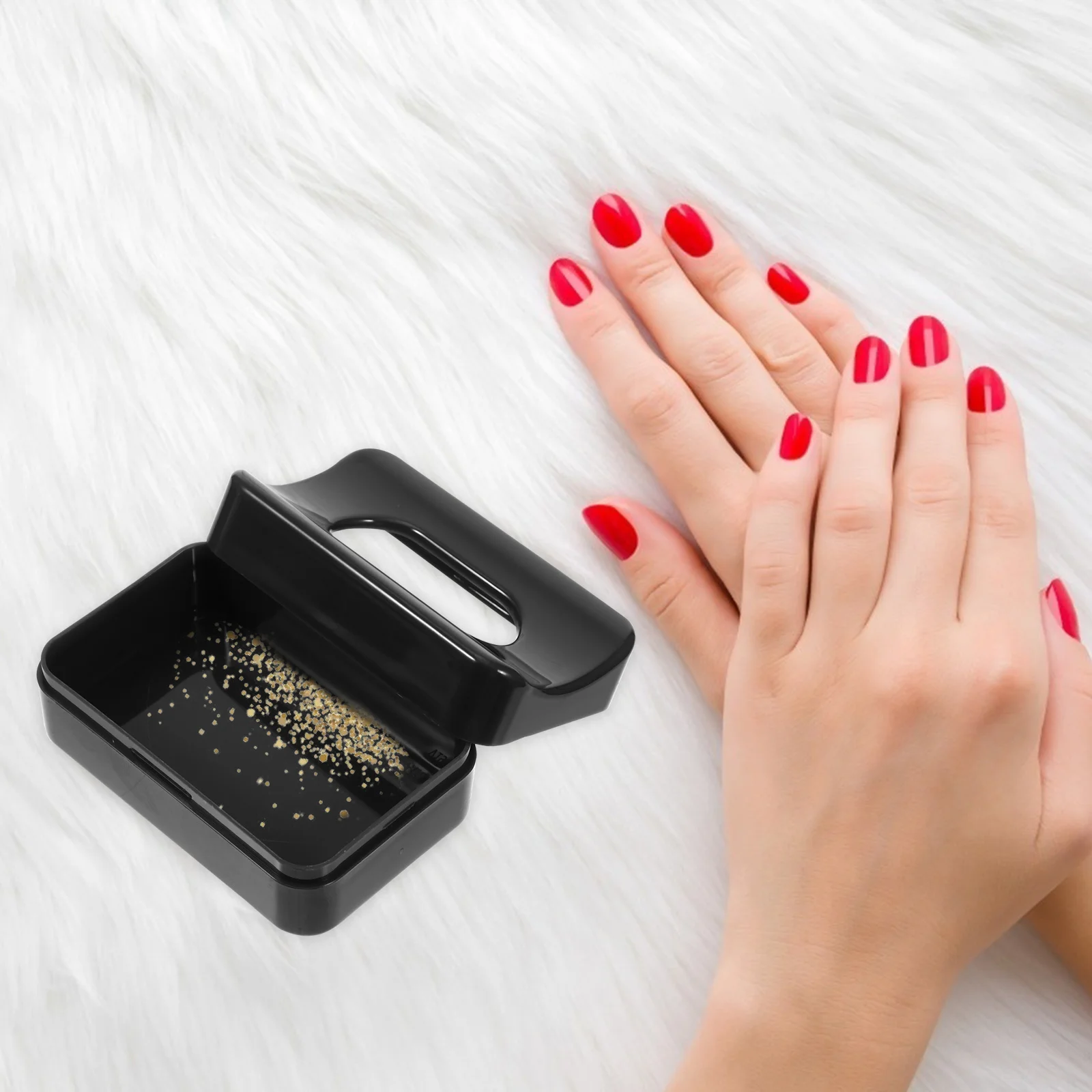 

1Pcs Shiny Nail Powder Box High-Quality Plastic Lightweight Portable No Strange Smell DIY Nail Art Supplies Storage Box