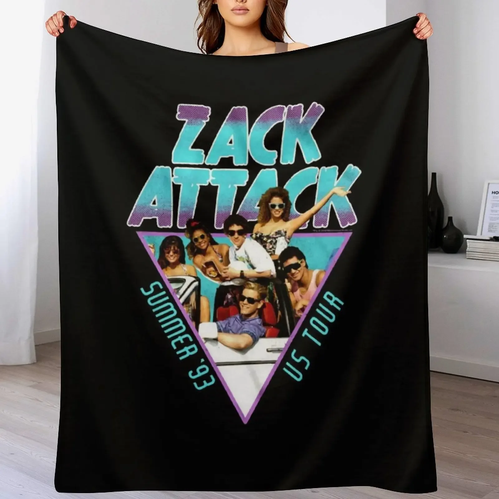 Saved by The Bell Zack Attack US Tour Summer 1993 Throw Blanket Air Conditioner Soft Blanket for Office Home