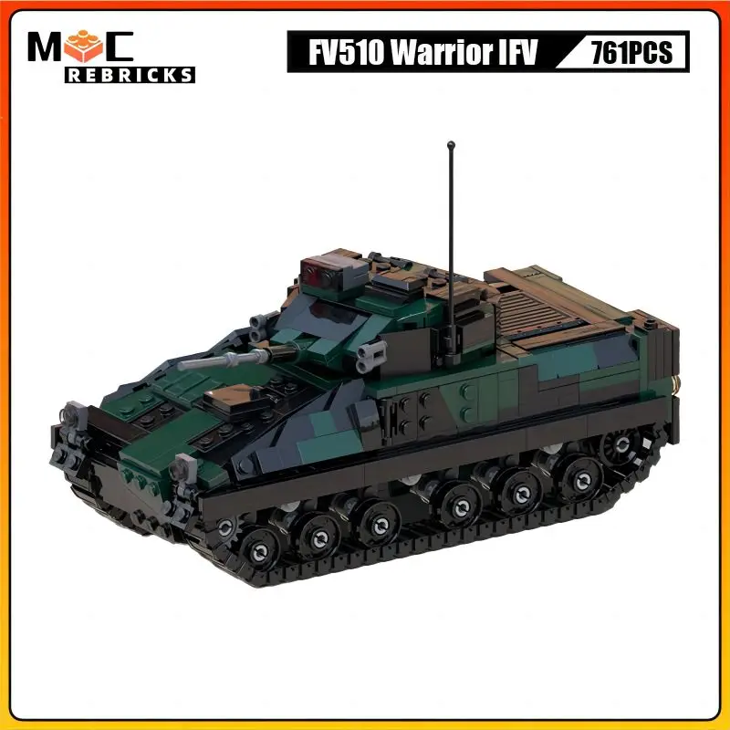 

MOC Building Blocks FV510 Warrior Infantry Battle Tank Military Tracks Armored Vehicle DIY Technology Bricks Model Kid's DIY Toy