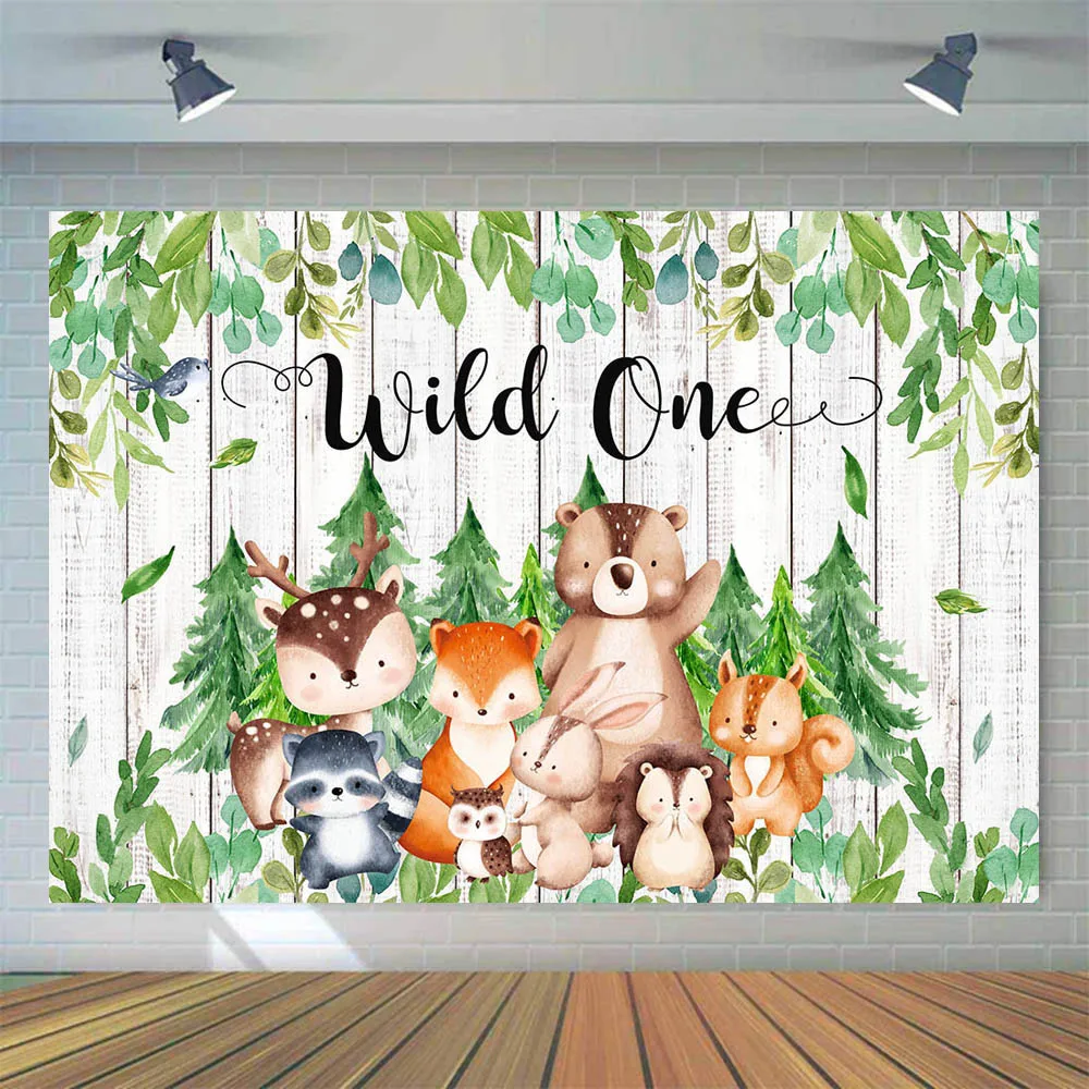 Mocsicka Jungle Safari Birthday Backdrop Photography Green Leaves Baby Shower Wild One Background Studio Photo Shoot Party Decor