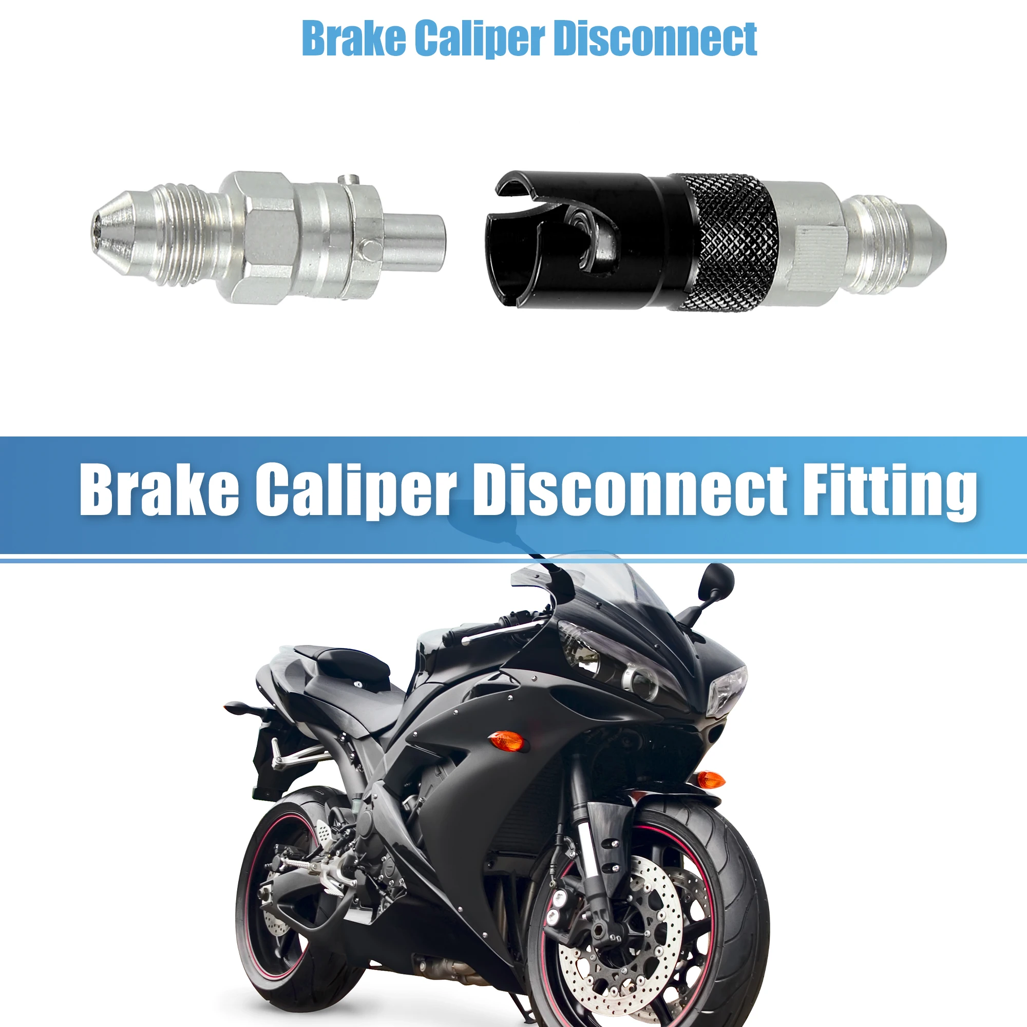 X Autohaux AN3 3AN Motorcycle Brake Caliper Connect Disconnect Fitting Line Hose Quick Release Dry Break Coupling Fitting Adapte