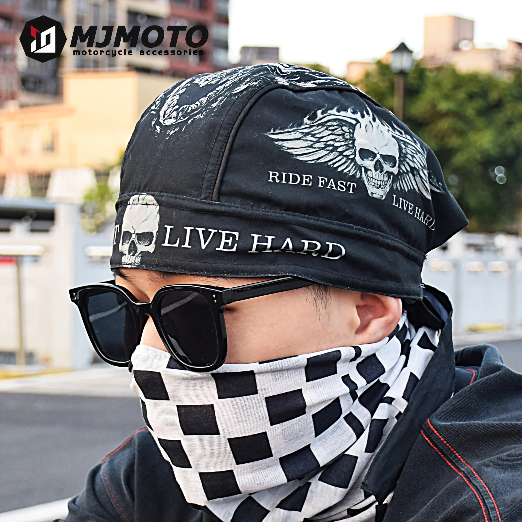 

Summer Retro Motorcycle Cycling Skull Headband Men Women Bandana Motocross Headband Soft Breathable Motorbike Skull Pirate Hat