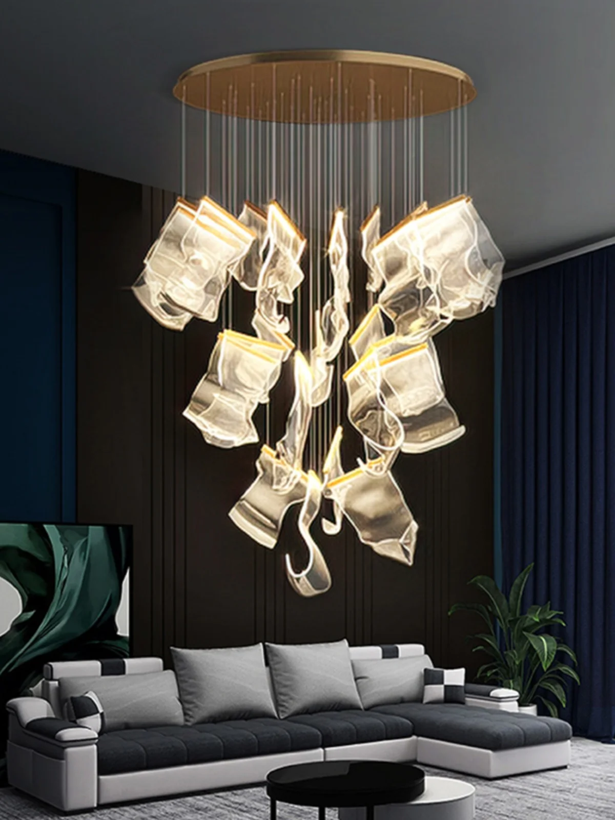 

Postmodern Villa Style Pendant Chandelier LED Pendant Lights Staircase Suspend Lamp Artistic Lighting Decor Droplight