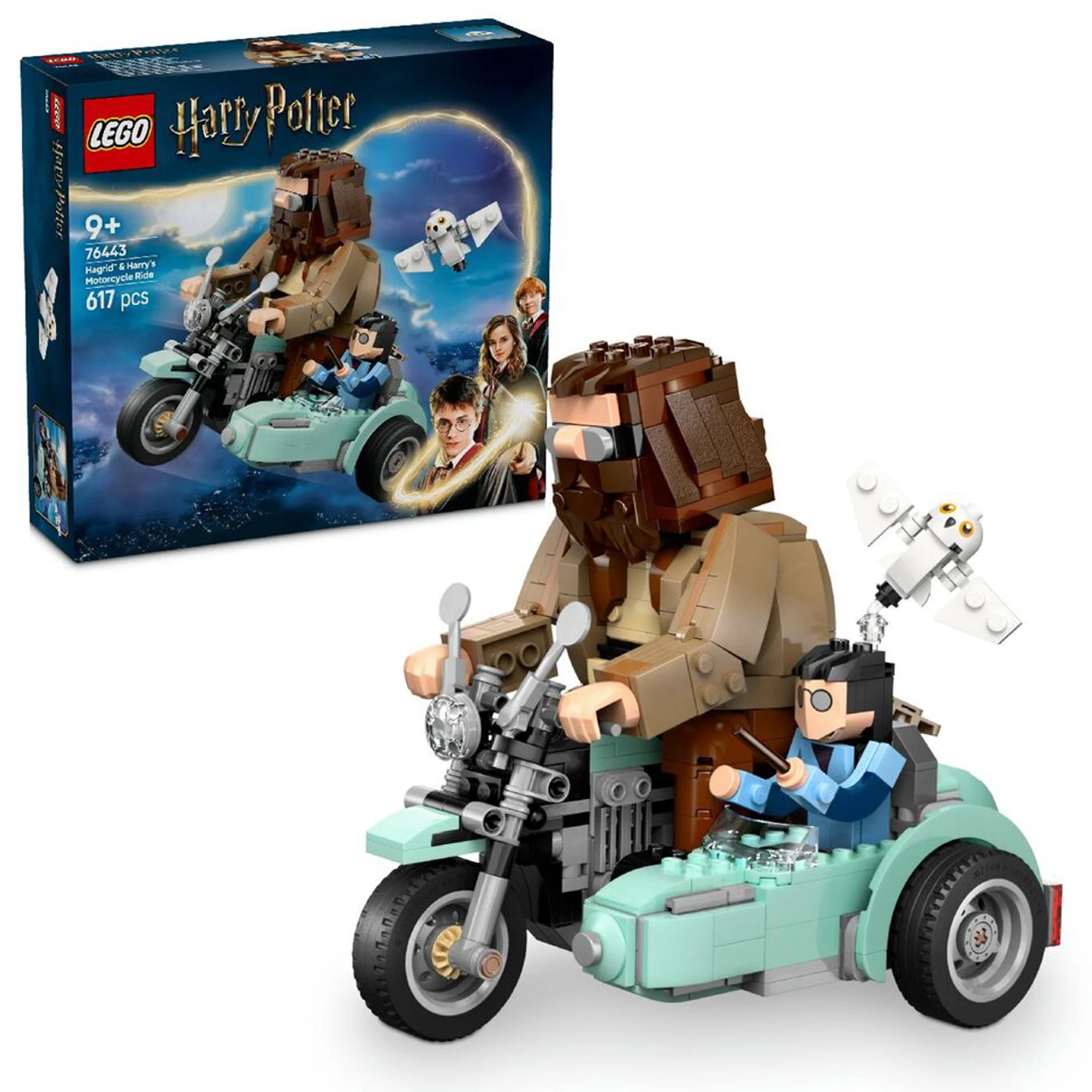 LEGO Harry Potter-76443 Hagrid and Harry's Motorcycle Journey Creative Building Block Toy Ornaments, Room Decoration Gift