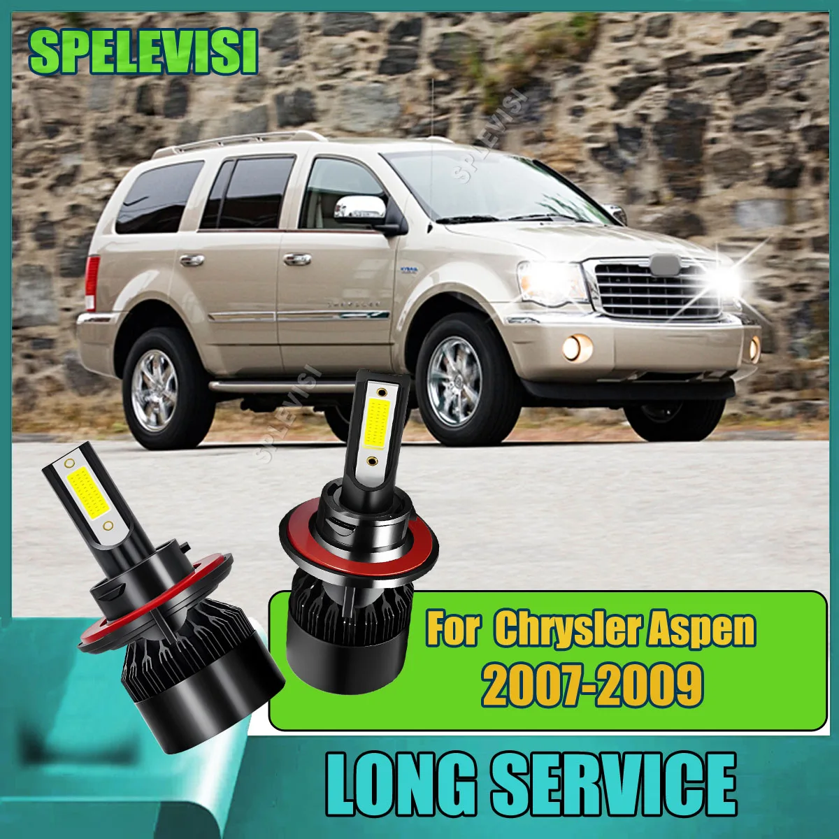 Bombillas Led para faros delanteros de coche, 60W, 6000LM, 6000K, 12V, luces LED para coche con sistema de refrigeración por ventilador para Chrysler Aspen 2007 2008 2009