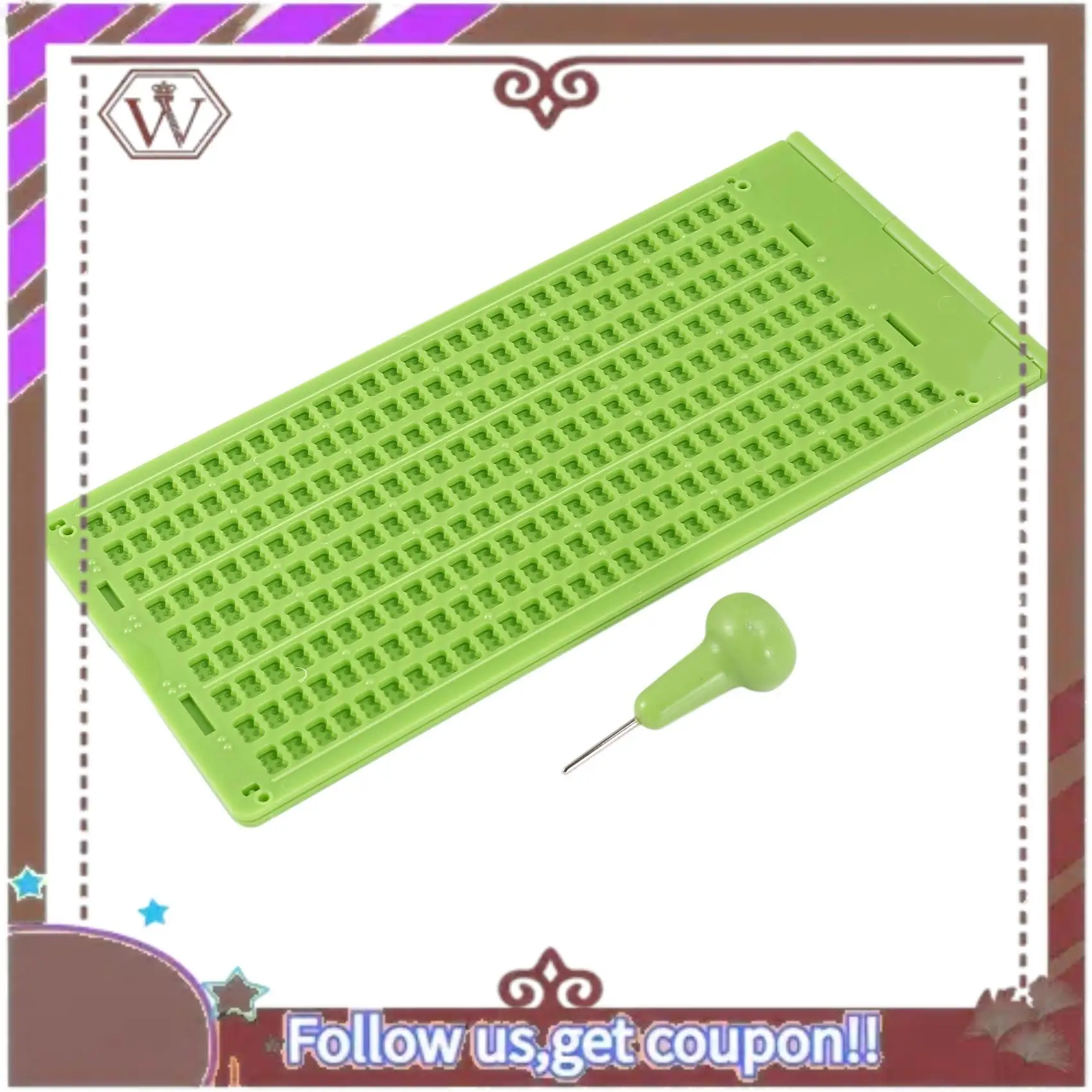 ABBG-9 Lines 30-ячеечная шифер для письма Брайля и стилус, пластиковый набор шифер Брайля для слепых