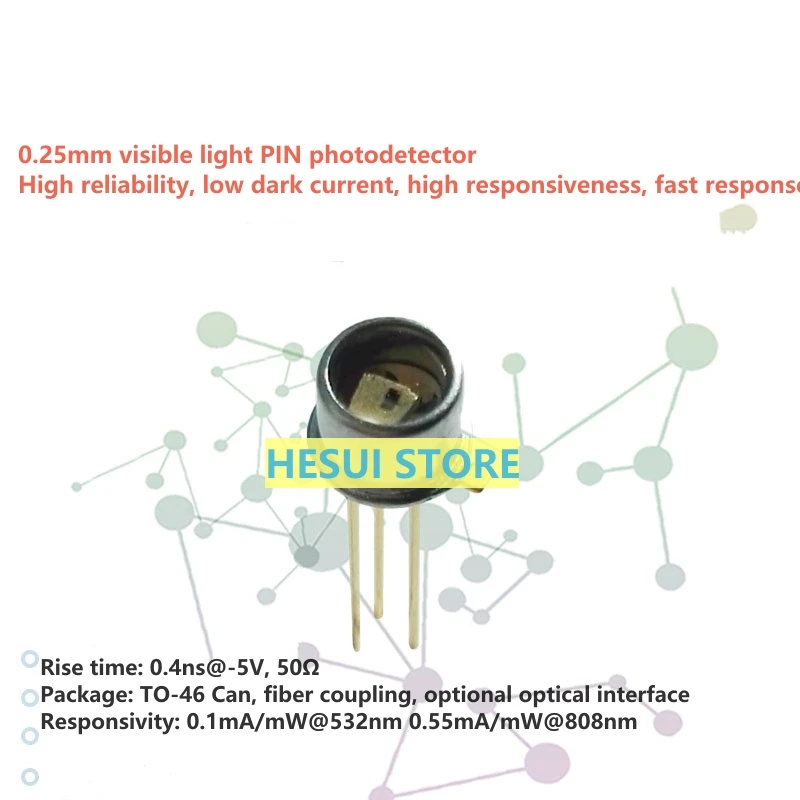 0.25Mm Zichtbaar Licht Pin Fotodetector Fotodiode Hoge Responsiviteit En Snelle Respons