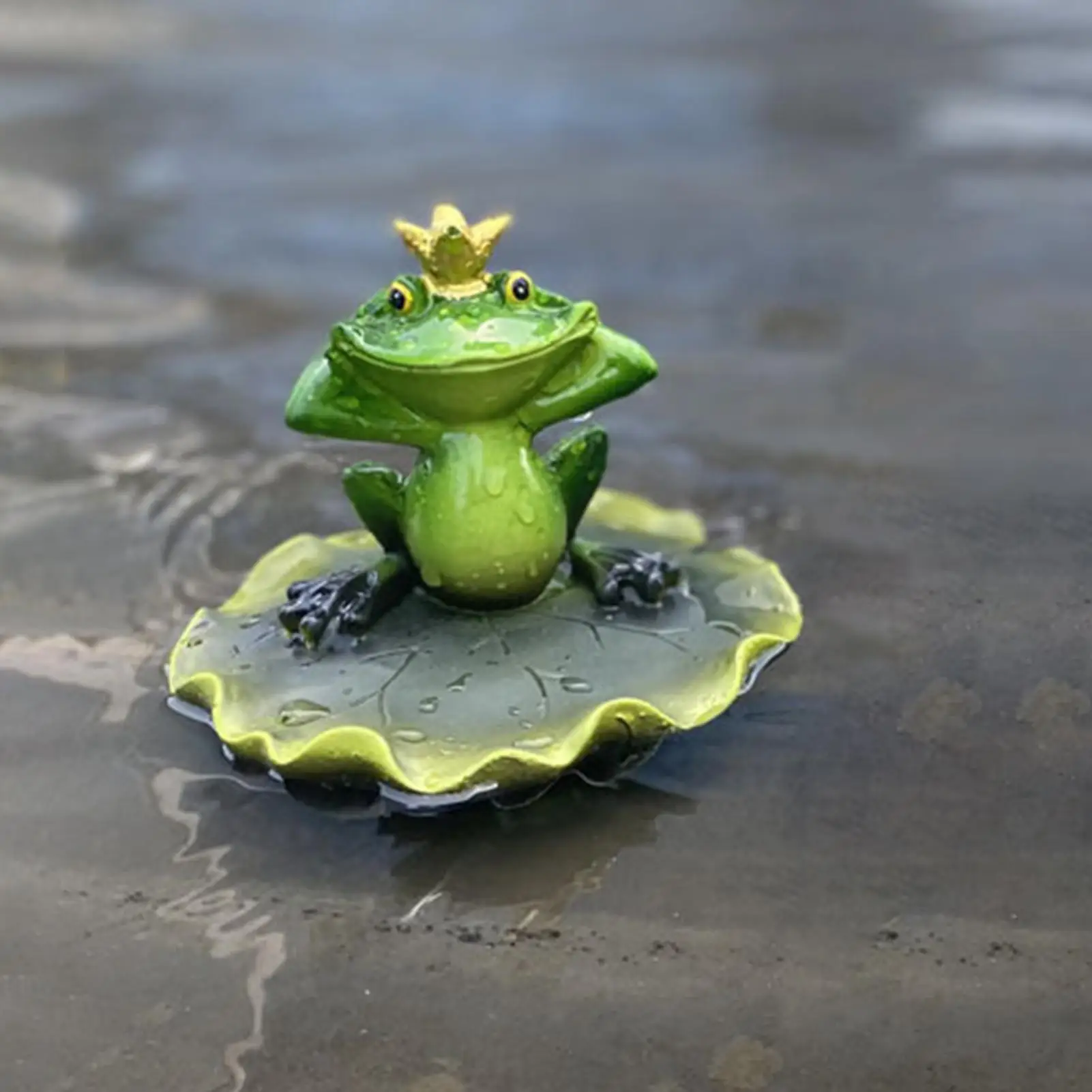 

Плавающее украшение для пруда Плавающая скульптура лягушки Декор для пруда Искусство из смолы Забавная фигурка животного Реалистичная для дня рождения, новоселье
