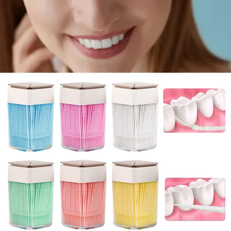 Teeth Clean Picks 200pcs Dual-Head Fishbone Shape Toothpicks Tooth Cleaning Tool Food Stain Remover For Schools Kitchen Hotels