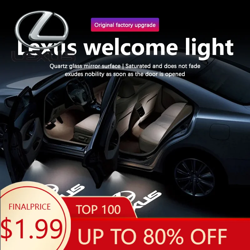 

Interior Mouldings LED Car Door Logo Projector Lamps Welcome Light For Lexus ES250 ES300 350 RX300 LX450 LX570 RC ES RX GX LS L