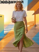 Midi Satin Skirts Women Luxury Summer Black Formal Silk Office Skirt With Slit A Line Green Midi Skirt Burgundy Women Elegant - Image 5
