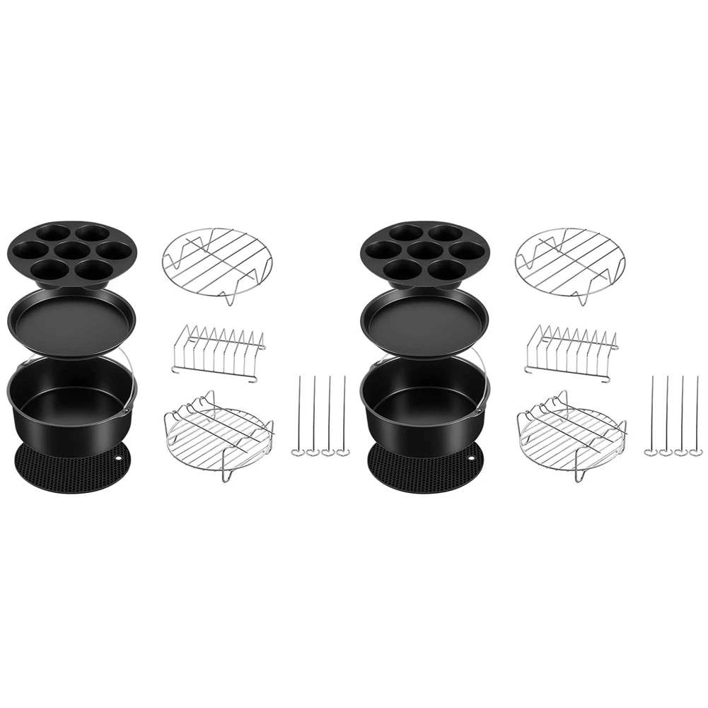 

A39M 2 Set Pressure Cooker, Steamer & Air Fryer Bakeware Accessories Compatible For Ninja Foodi 5&6.5&8 Qt OP101,OP301,OP302