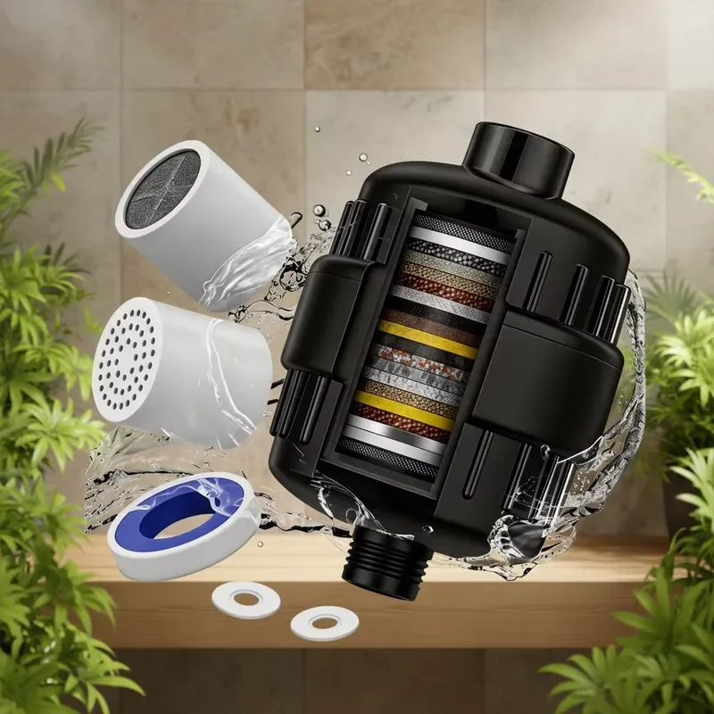 for 15 Stage Multi-Stage Shower Filter with 1 Cartridge  Hard Water Removes Chlorine  Skin Care