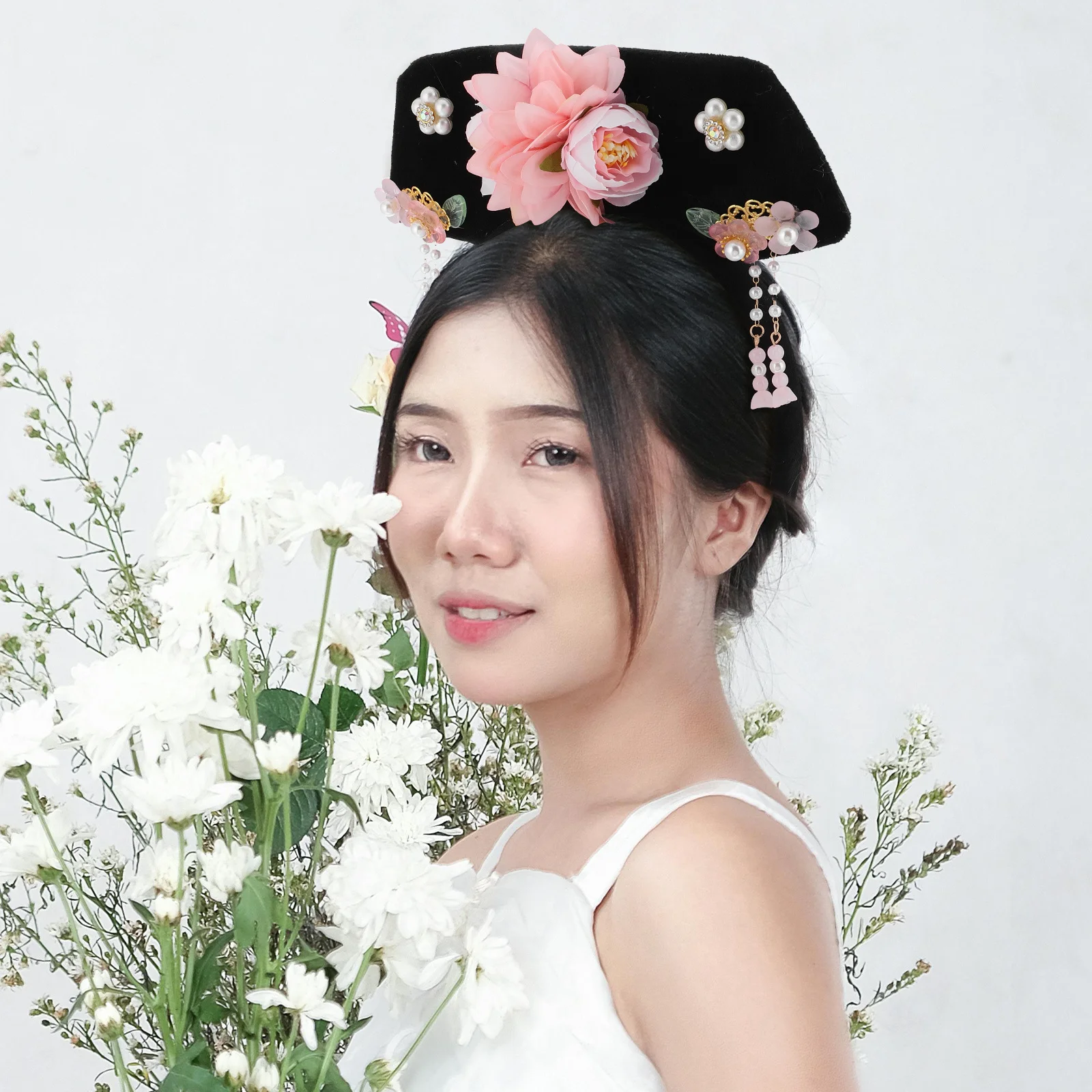 

Traditional Hanfu Hair Accessories Qing Dynasty Hairband Ancient Chinese Princess Style Hair Hoop for Wedding Party