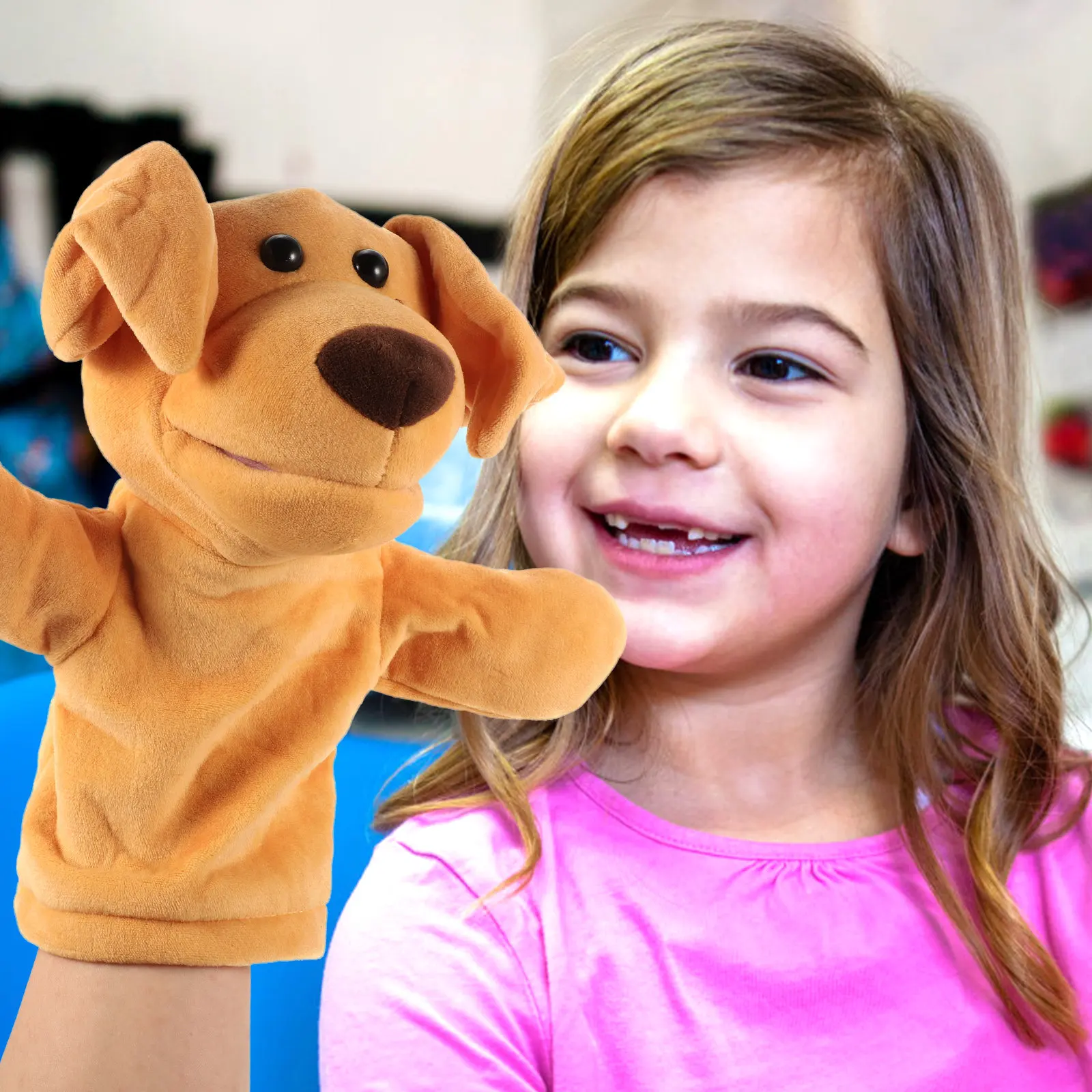 

Adorable Dog Hand Puppet Made of PP Cotton Cloth Hollow Design for Comfortable Hand Movement Kids Puppets for Storytelling