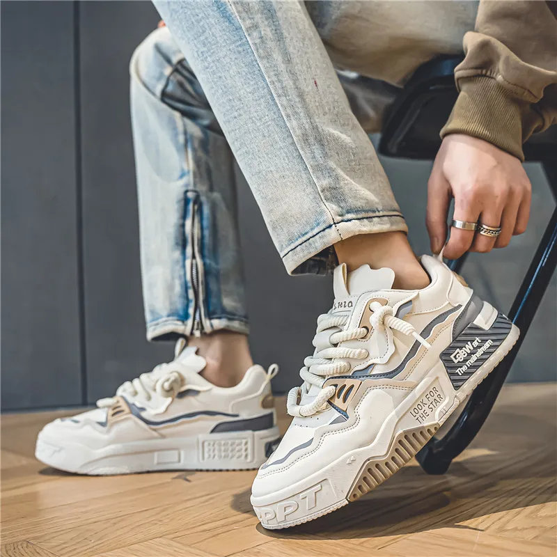 أحذية تزلج عصرية للرجال، أحذية رياضية كاجوال مريحة غير قابلة للانزلاق للأنشطة الخارجية للرجال