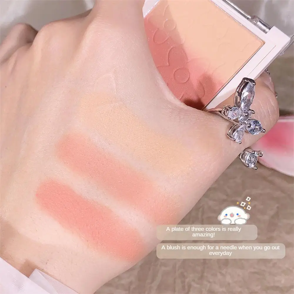 Rouge Highlight Natural Beauty tre In uno Palette per il trucco cosmetici trucco per il viso opaco facile da colorare fard sfumato