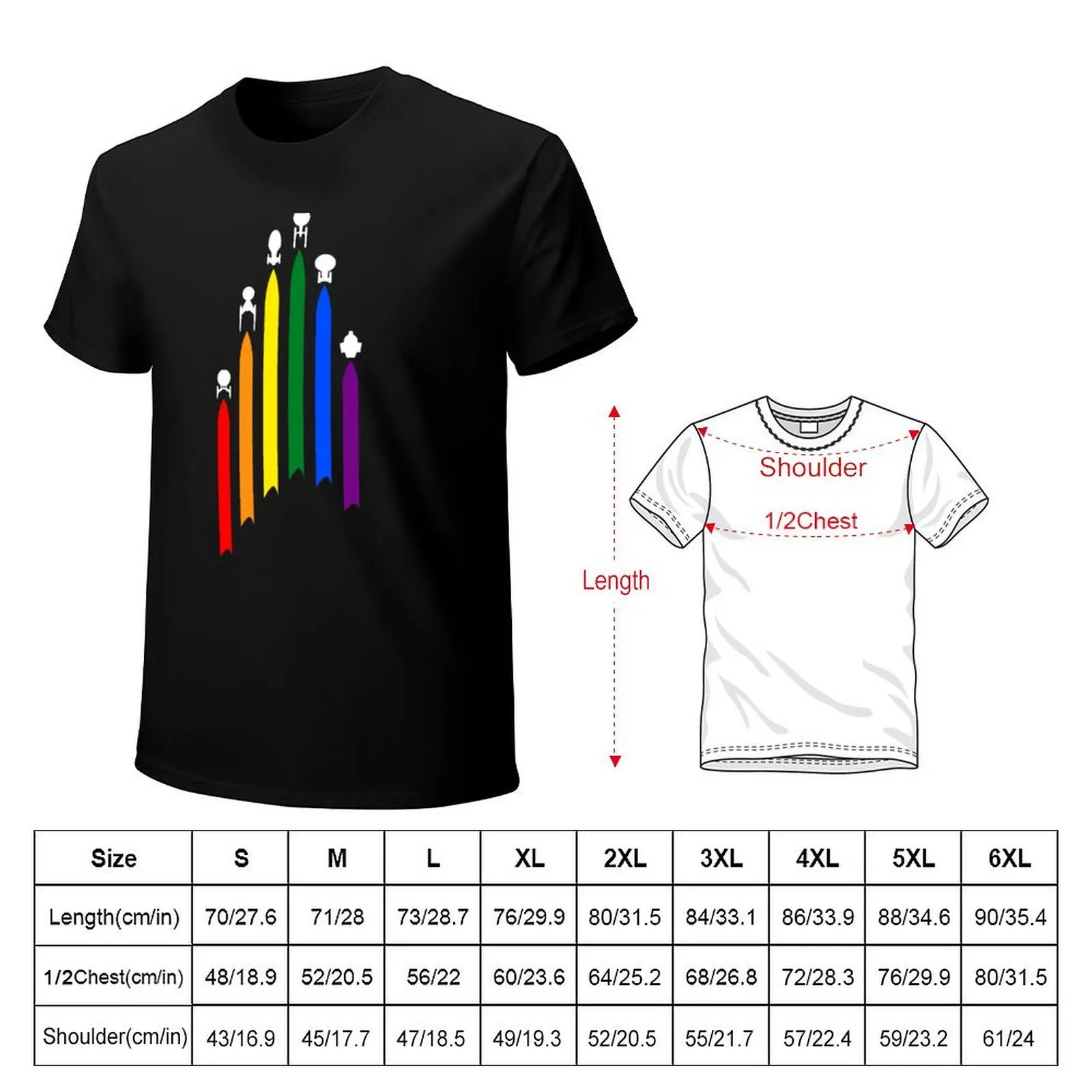 Flying ship gay-pride treks fans T-Shirt t shirts for man pack cotton T-Shirt