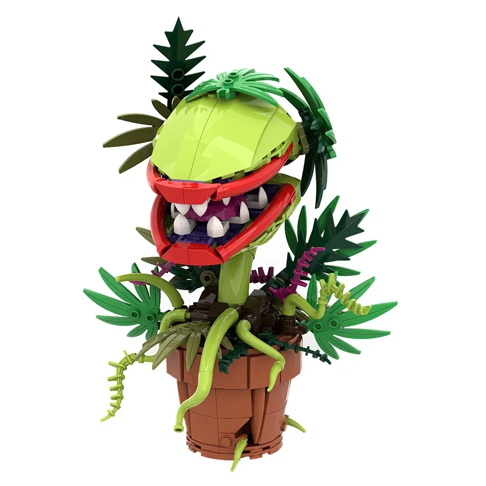 MOC-Audreyeds II Piranha Plant Building Block, Chomper Potted Plants, Horror Flower Model Bricks Montar Brinquedos, Crianças Coletar Presente