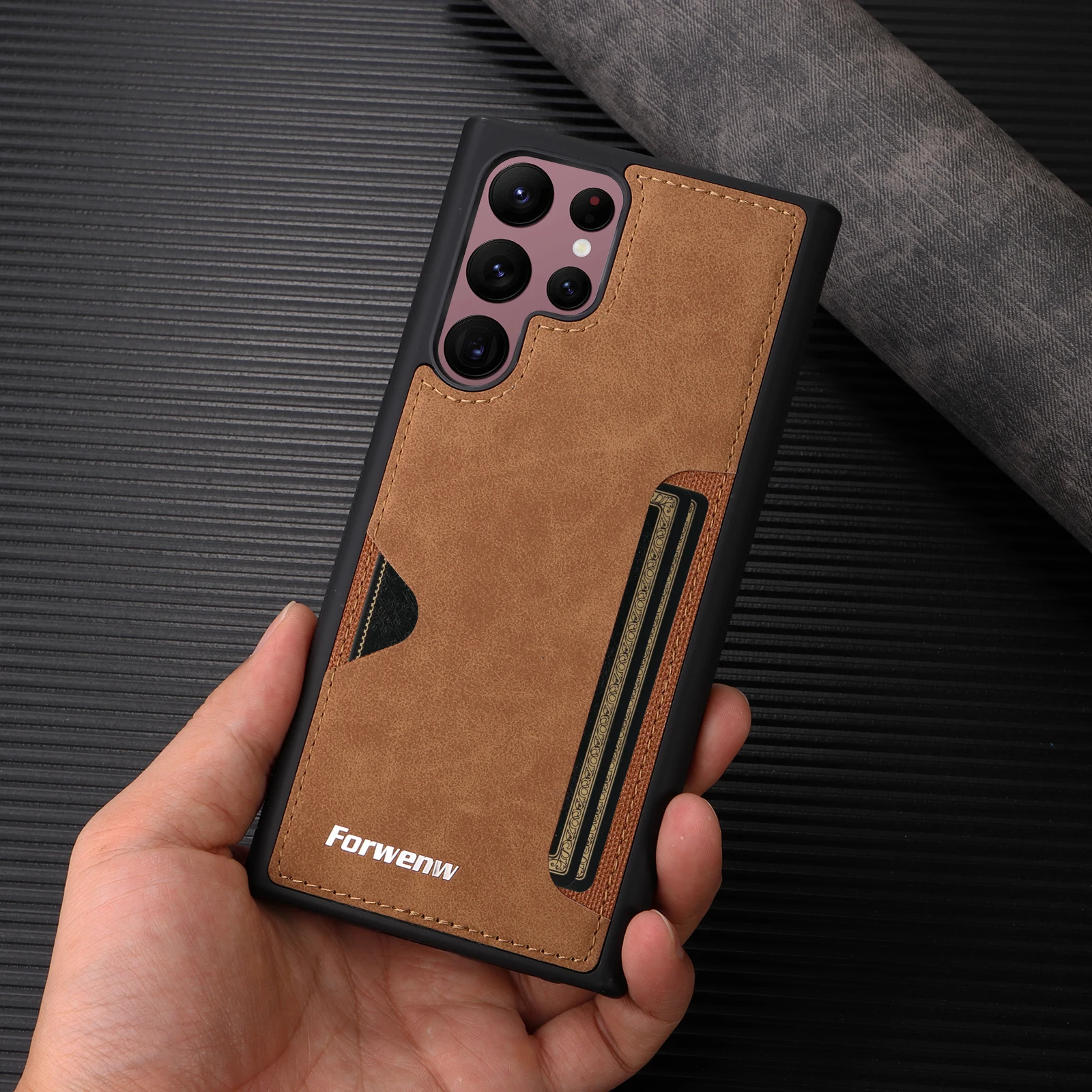 Retro-Leder-Handyhülle für Samsung Galaxy S25 S24 S23 Ultra Plus S22 S21 S20 S10 Note 20 Cover Luxus-Karten-Funda-Hüllen Carcasa