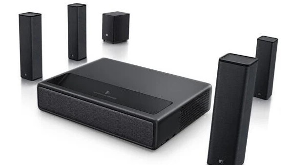 Flyin M1 5000 Lumen 3D 4K Android Proyektor Home Theater Ultra Short Throw Layar 300 Inci Proyektor TV Laser Portabel 1080P AS