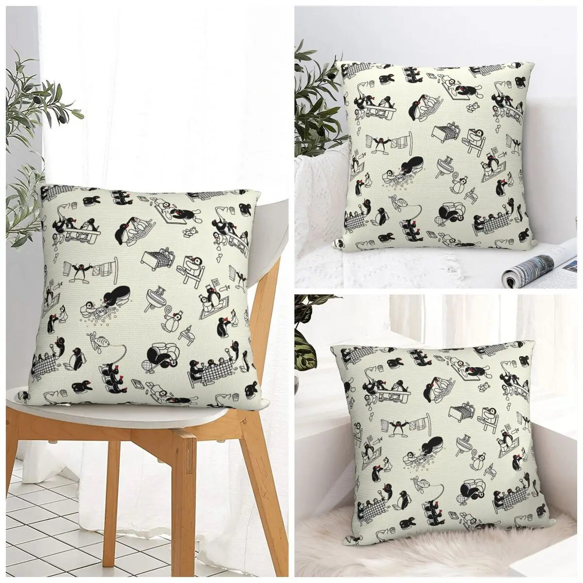 Pin-gu Pillow Case Pattern Cute Funny Pillow Cover Soft Graphic Cushion Cover Pillowcases For Sofa Car Home Decor