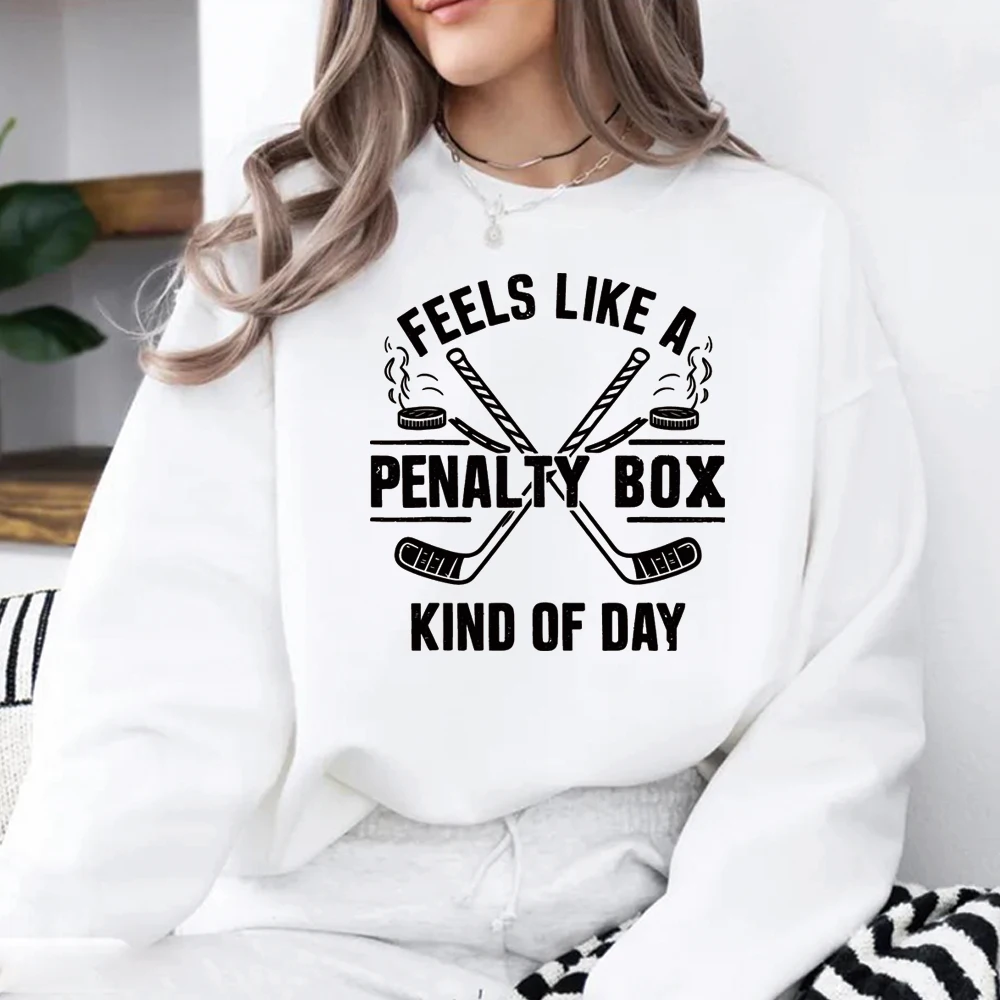 Sudadera con Estampado de Caja de Penales, Divertida Sudadera de Hockey, Camiseta para el Día del Partido, Unisex, Mangas Largas, Regalo para Fanáticos