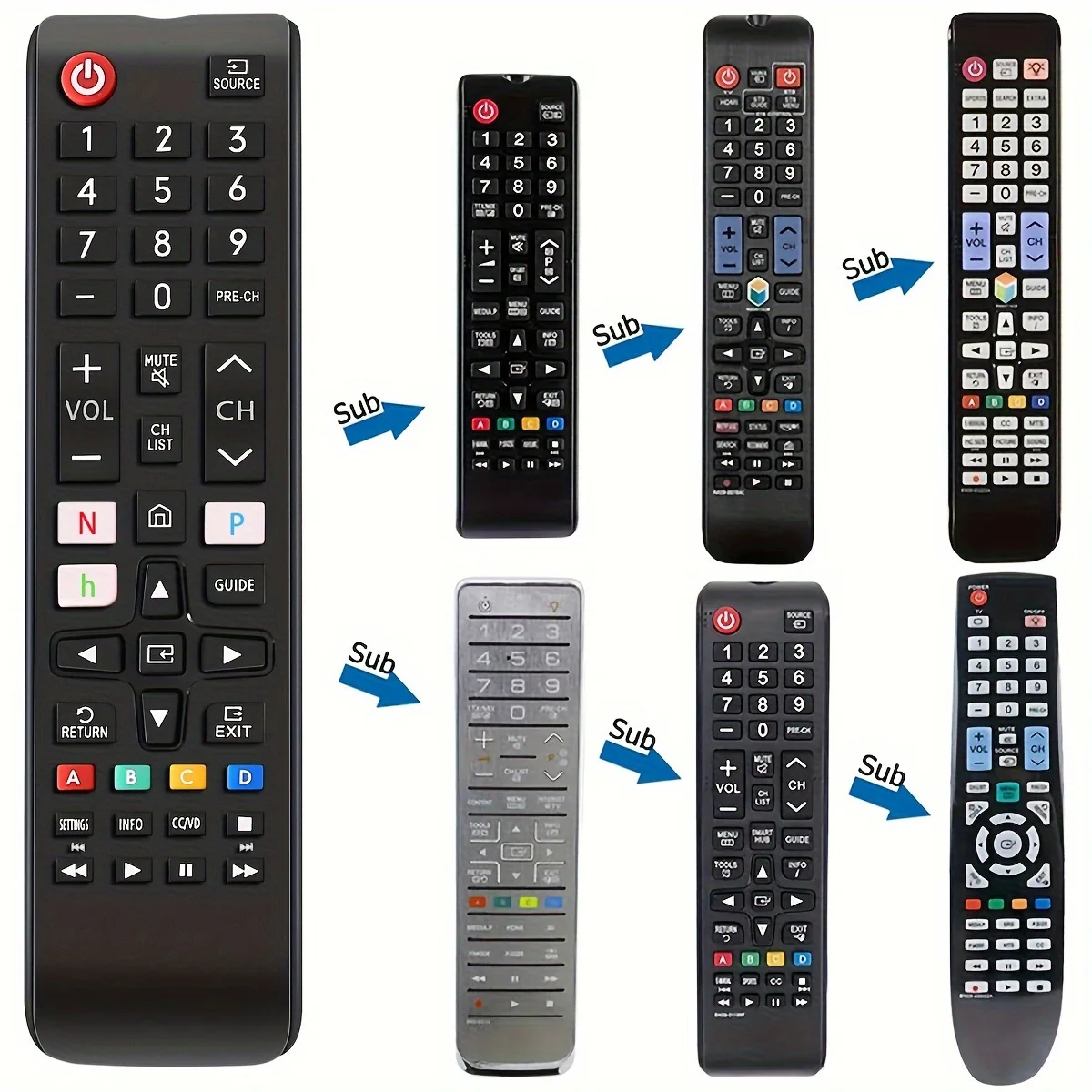 Picture 5: Universal Remote Control Protective Case and Remote Control Compatible with Samsung TV LCD LED HDTV 3D Smart TV Models