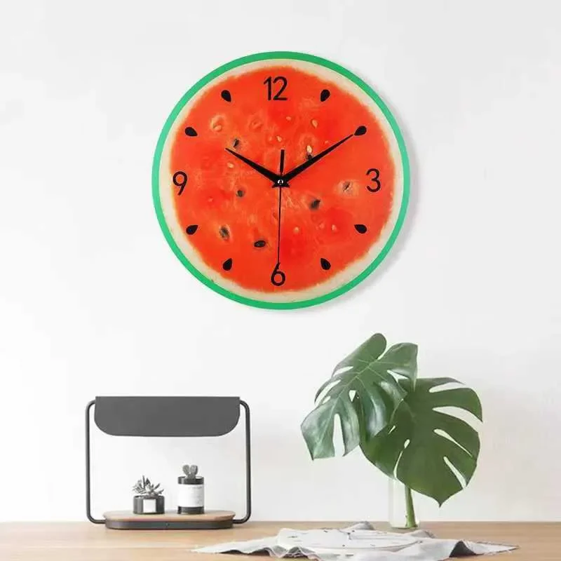 for Cross-border Art Creative Silent Fashion Simple Wall Clock Modern Living Room Bedroom Home Decor Fruit Design Wall Watch
