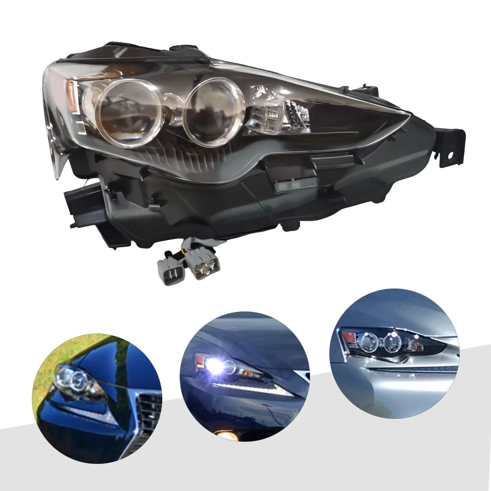 Right Passenger Side LED Headlight Head Light Lamp For LEXUS IS250 IS350 2014-2016 High Hardness Black Housing