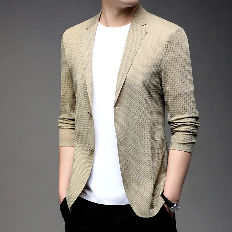 F1017 new men\'s spring and autumn business fashion tops casual groom suit dress